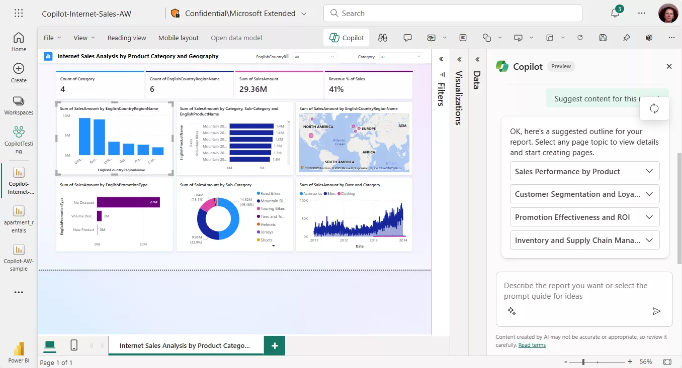 intégration de Copilot à Power BI